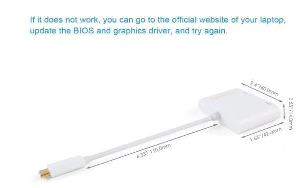 Type-C TO HDMI + VGA, USB C to HDMI 4K+VGA Adapter (Thunderbolt 3 Compatible)