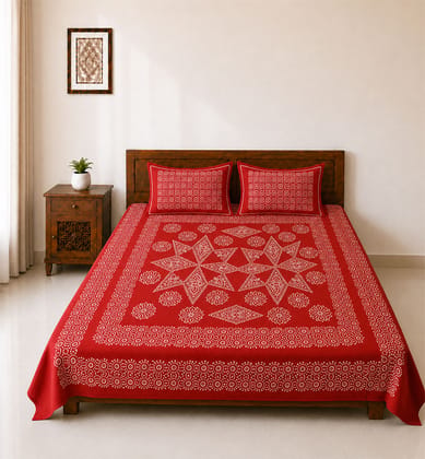 Handcrafted Batik Cotton Double Bed Bedsheet Handcrafted Batik Cotton Double Bed Bedsheet