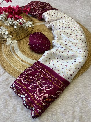 Bandhani prints silk