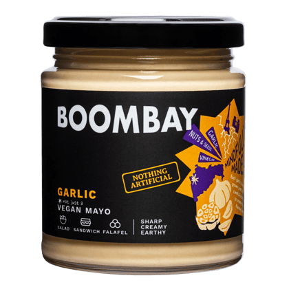 BOOMBAY Garlic Vegan Mayo - Use as a Salad Dressing, Spread on Bread or Toast, Dip for Falafel, 190 gm