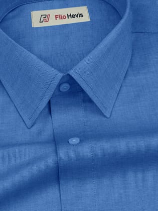 Filafil Fabric Regular Fit Formal Shirt Full Sleeve -Blue-S