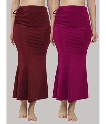 MEGASKA Multicoloured Lycra Petticoat - Pack of 2