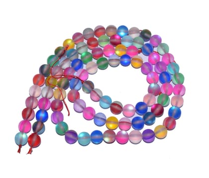 Aura Quartz Stone Beads 50 Pcs Glitter Moonstone Round Beads Loose Spacer Beads for Jewelry Making DIY Bracelet Necklace Earrings (SEP- 754)-8 MM / 75