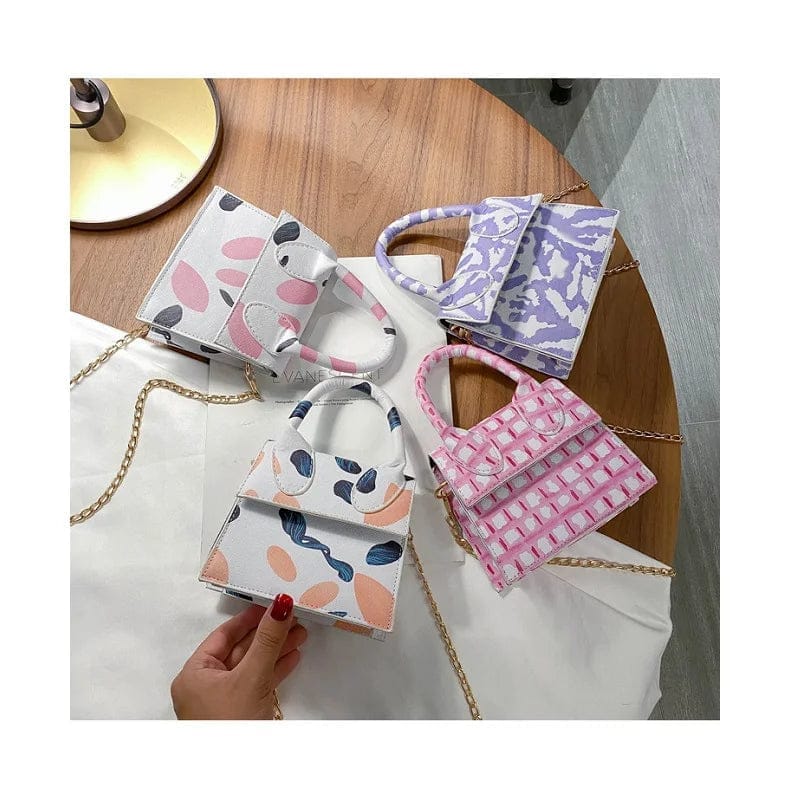 Mini Famous Brand Print  Women Luxury  Ladies Crossbody Bags Metal Letter Messenger Female small Tote Handbag