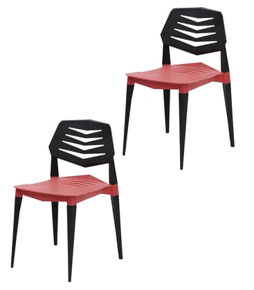 Supreme Furniture Vecto Plastic Armless Chair, Double Colour Heavy Duty, Cafe, Living Room, Garden, Indoor and Outdoor Use