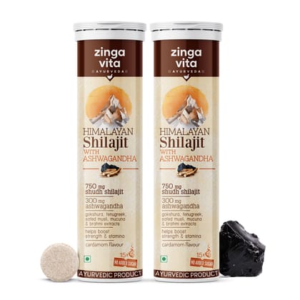 Shilajit with Ashwagandha Effervescent-Pack of 2