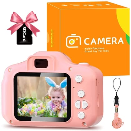 CADDLE & TOES Kids Camera, Christmas Birthday Festival Gifts for Girls or Boys Aged 4+ to 14 Years Old, Kids Digital Camera for Kids with Video, HD Digital Camera(Rose Pink with SDCard) CADDLE & TOES Kids Camera, Christmas Birthday Festival Gifts for Gir