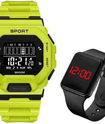 Trex Yellow Silicon Digital Mens Watch