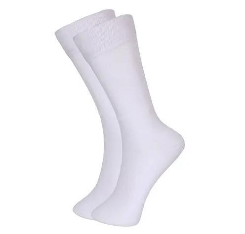 White plain formal Lycra cotton socks/school socks (3-5 year)-Pack of 2