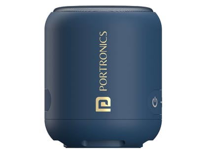 Portronics SoundDrum 1 12W TWS Portable Bluetooth Speaker with Powerful Bass, Bluetooth 5.3V, 360 Surround Sound, USB Drive in, Type C Fast Charging - Blue