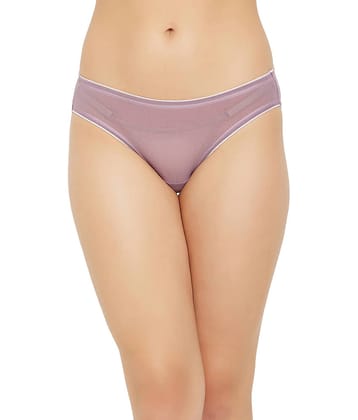 Clovia Lace Solid Women's Thongs ( Purple )