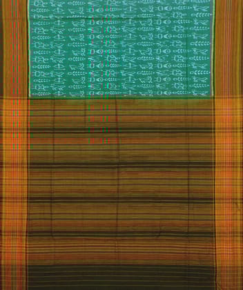 Green and black sambalpuri handloom cotton saree Green and black sambalpuri handloom cotton saree