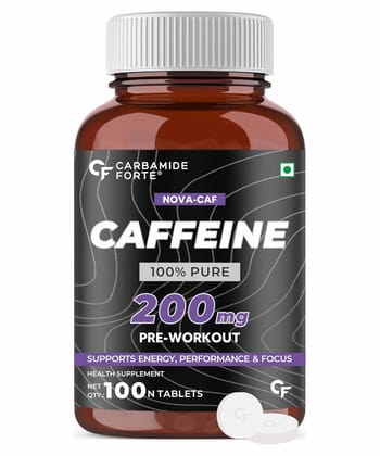 Carbamide Forte Caffeine 200mg Tablet for Men & Women | 100 Veg Tablets