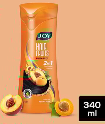 Joy Long & Silky Conditioning Shampoo with Apricot & Peach 340ml, (Pack of 1)