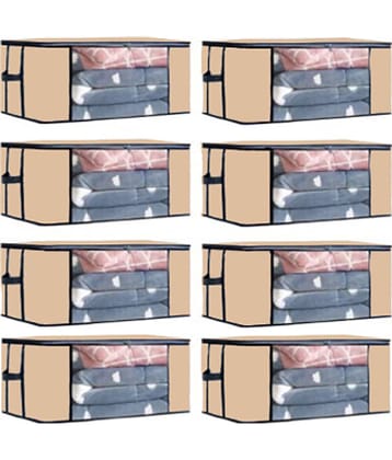 SH. NASIMA Set of 08 Underbed Storage Bag, Storage Organizer, Blanket Cover with Front Handle
