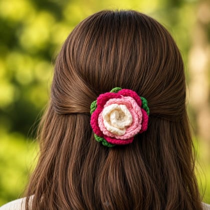 Rareity Aromatic Handmade Crochet Rose Flower Hair Clips for Women & Girls | Soft Yarn Floral Hair Accessories | Red & Multicolor Stylish Hair Clips | Elegant Handmade Design for Daily Wear, Party & Gifting Rareity Aromatic Handmade Crochet Rose Flower Hair Clips for Women & Girls | Soft Yarn Floral Hair Accessories | Red & Multicolor Stylish Hair Clips | Elegant Handmade Design for Daily Wear, Party & Gifting