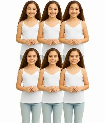 INNERO Pack of 6 Baby Girls Cotton Camisoles ( White )