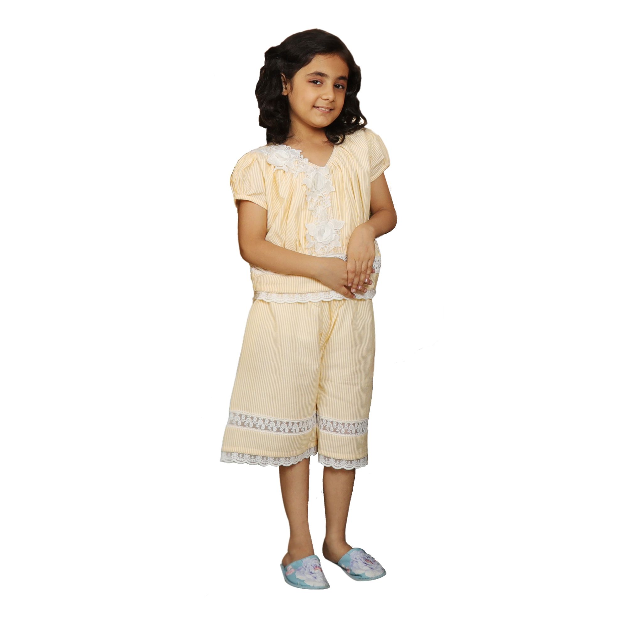 DE CHEVALERiE en Rouge- Imperial Sunflower Nightdress - Yellow  6- 7 Years
