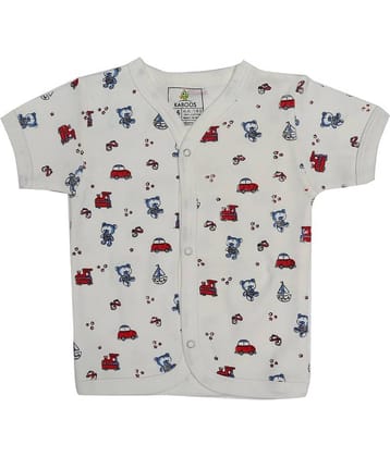 Kaboos Off- White Colour Printed Cotton Baby Shirt for Kids