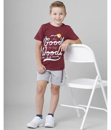 CODEZ Pack of 1 Boys Cotton T-Shirt ( Maroon )