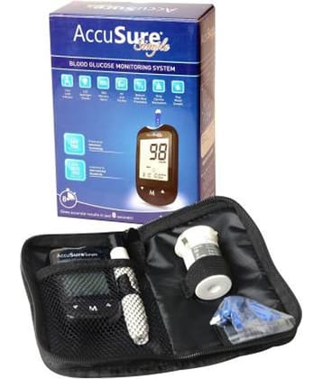 Accusure Glucometer Simple TD 4183 with 25 Strips, Lancets