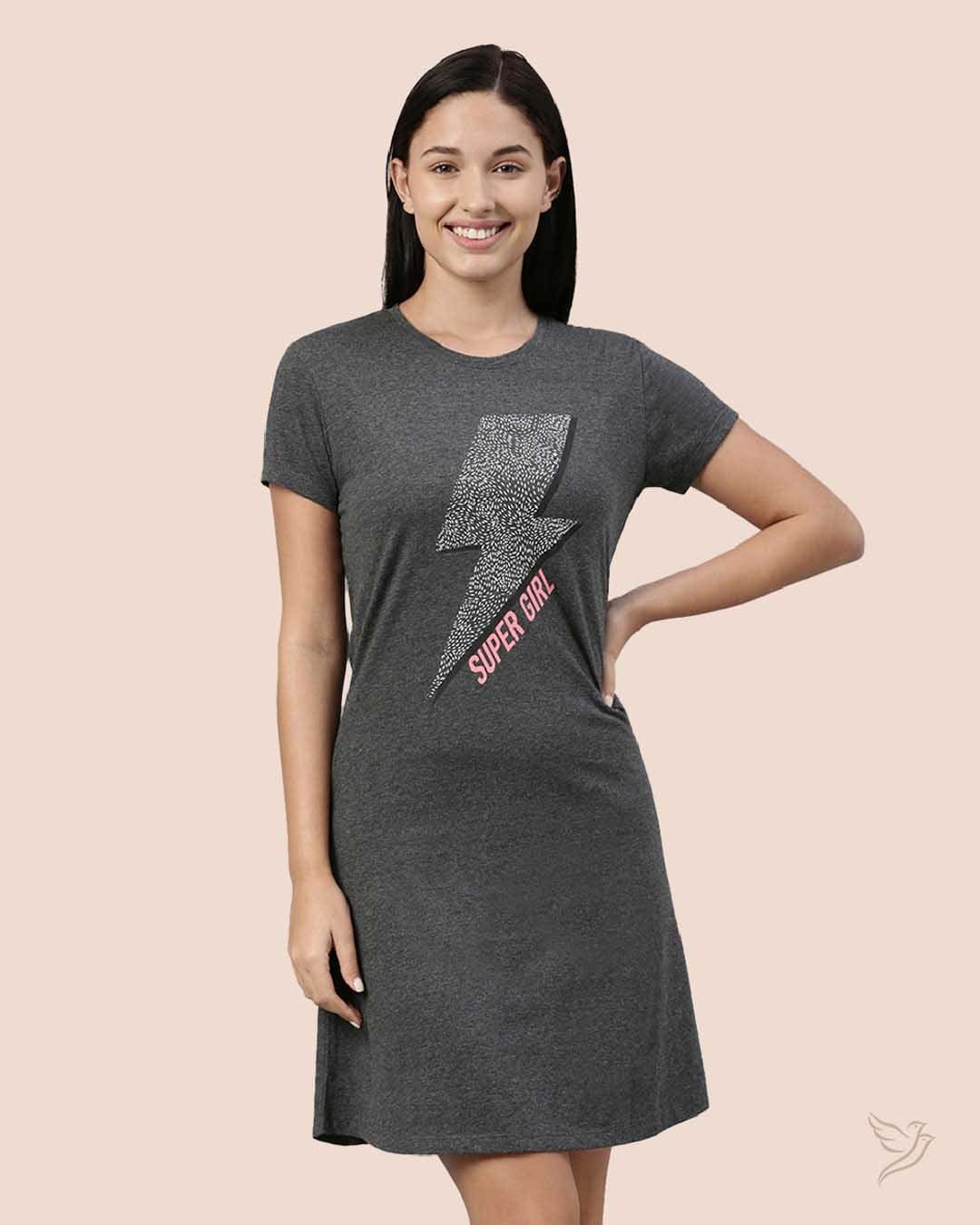 Lounge Wear Long Tee - Grey-XS / LT0009 - Grey