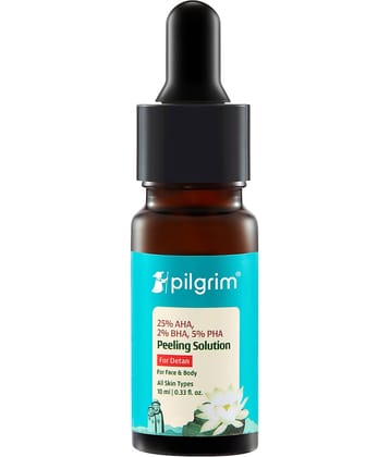 Pilgrim 25% AHA, 2% BHA, 5% PHA Face Serum, Peeling Solution For Detan, 10ml