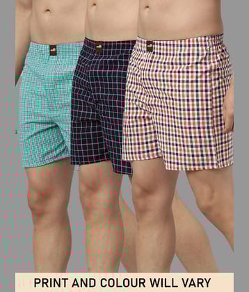 broon Pack of 3 Cotton Blend Boxers For Men's ( Assorted 5 )