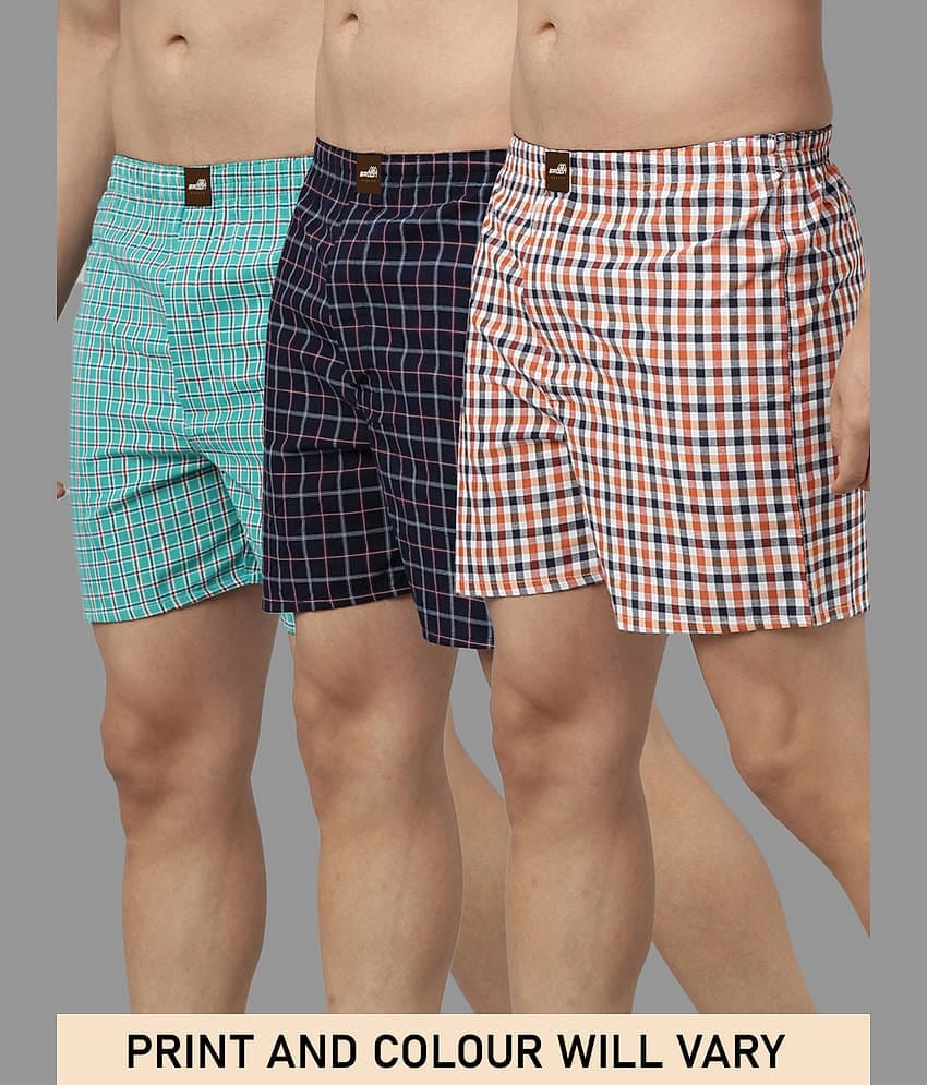broon Pack of 3 Cotton Blend Boxers For Men's ( Assorted 5 )