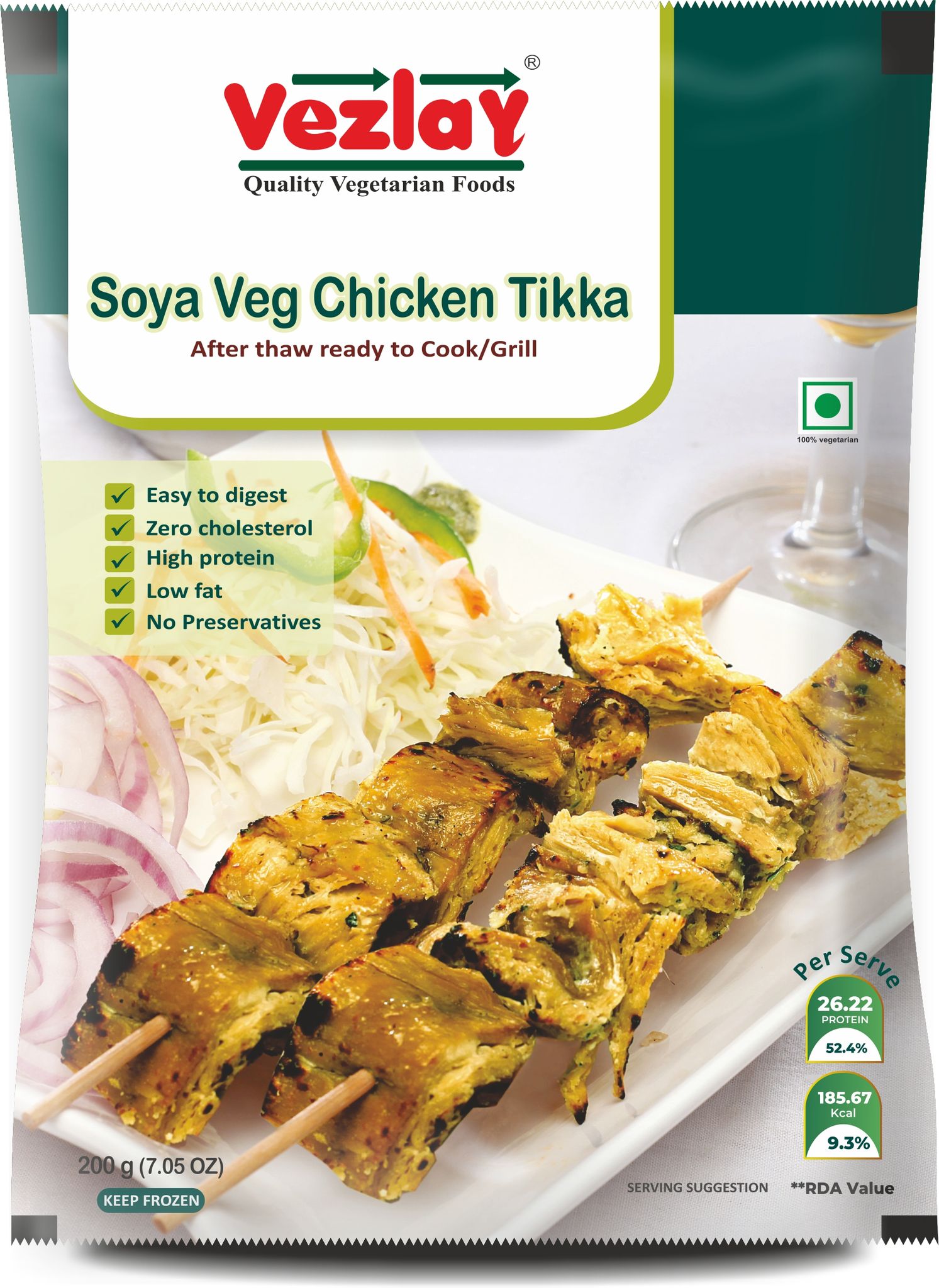 Vezlay Soya Veg Chicken Tikka, 150 gm