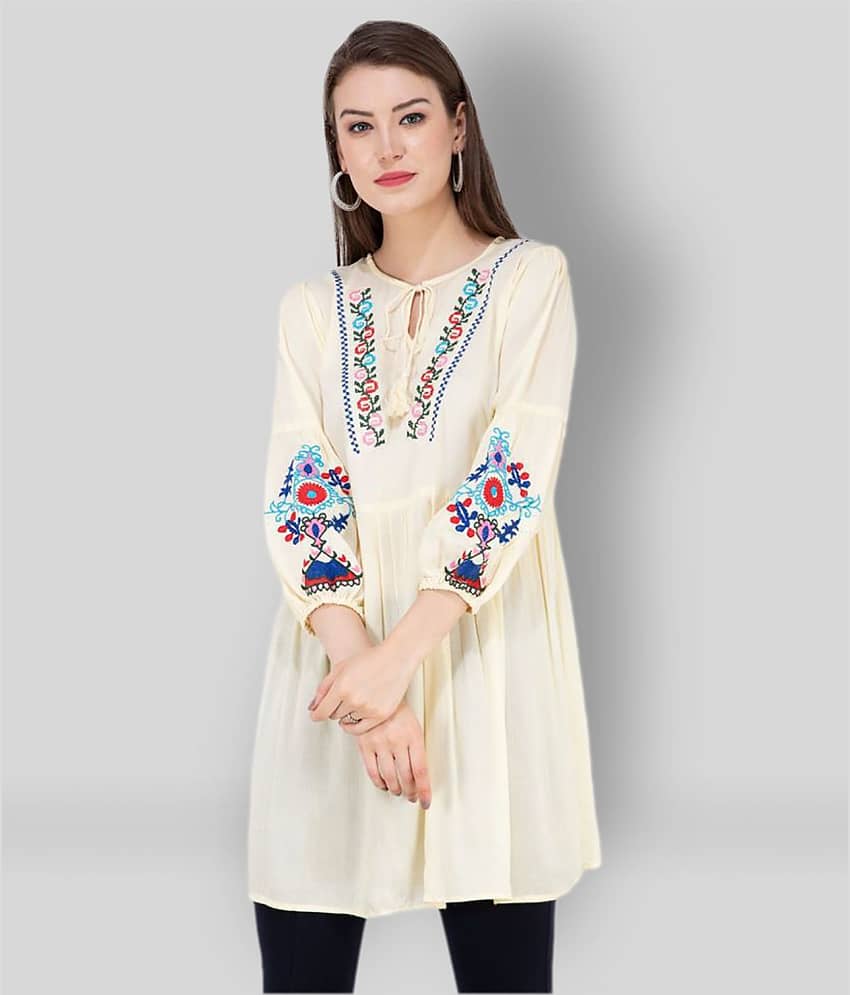 SAAKAA Women's Rayon Regular Top ( Tan )