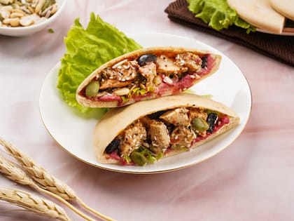 Grilled Chicken And Hummus Pita Pocket