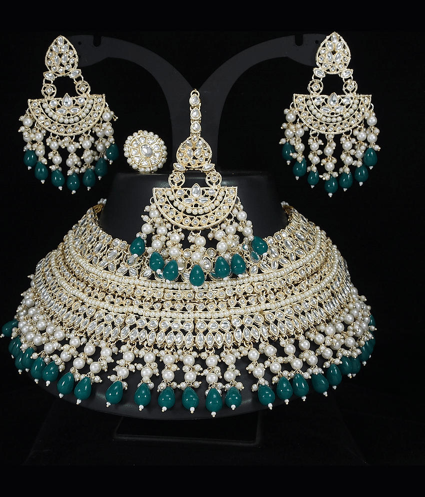 Padmavati Bangles White Alloy Necklace Set ( Pack of 1 )