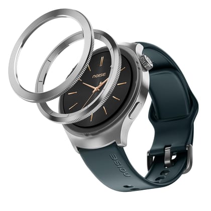 Noise Halo 2 MOD Smart Watch with Swappable Bezel Editions (Classic, Statement), 1.46" AMOLED, Smart Island, BT Calling, Metallic Build, Health Suite, Upto 7 Days Battery (Silver Green) Noise Halo 2 MOD Smart Watch with Swappable Bezel Editions (Classic,