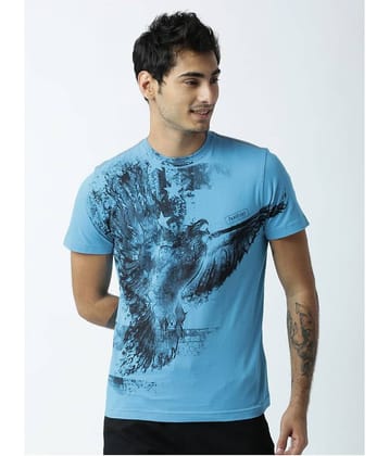 Huetrap Pack of 1 Cotton Regular Fit Men's T-Shirt ( Turquoise )
