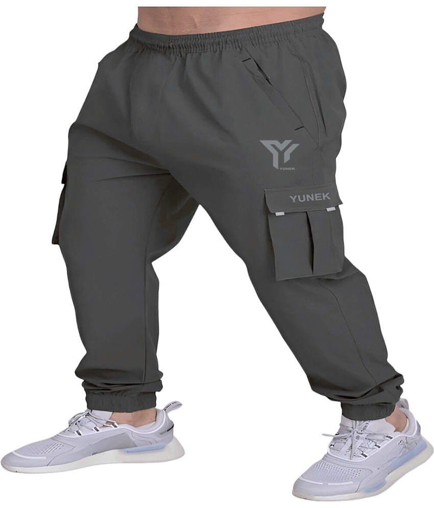 YUNEK Grey Polyester Men's Sports Joggers ( Pack of 1 )
