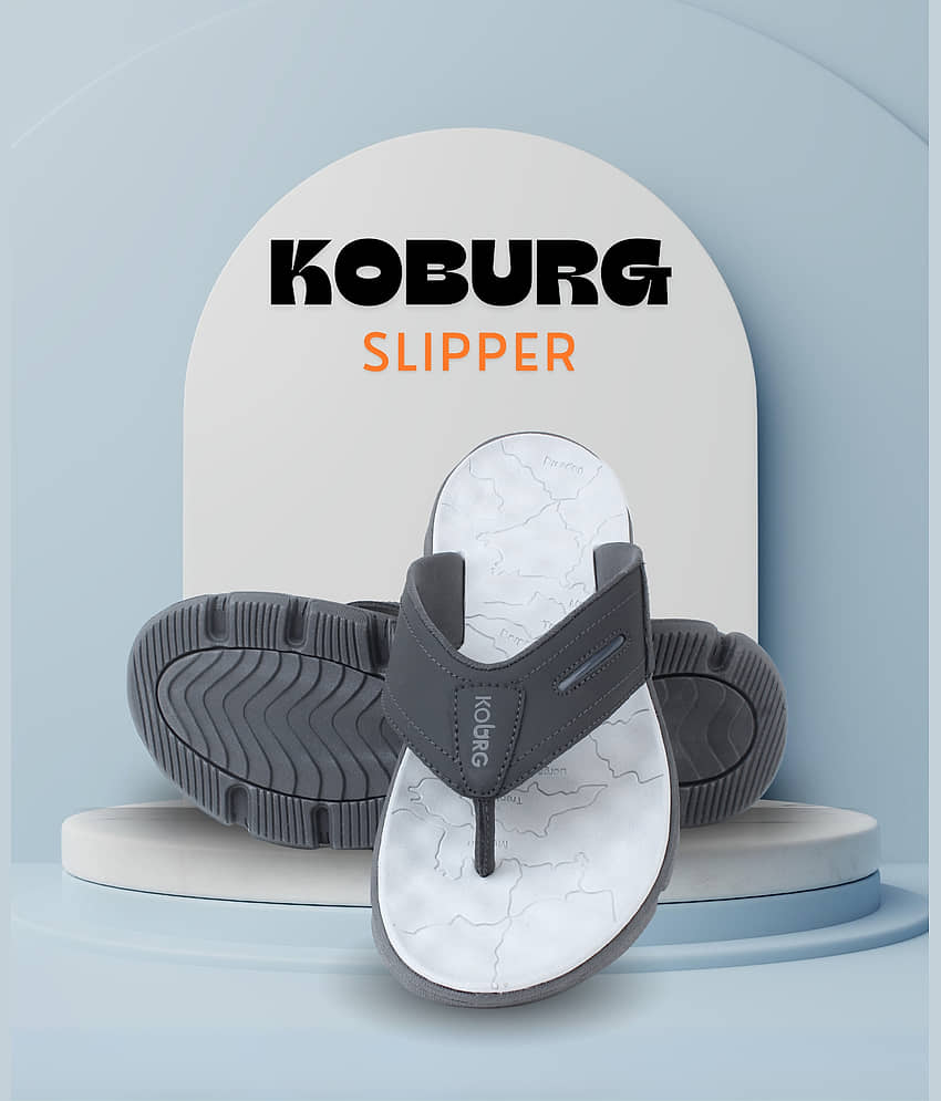 koburg Grey Men's Slide Flip Flop