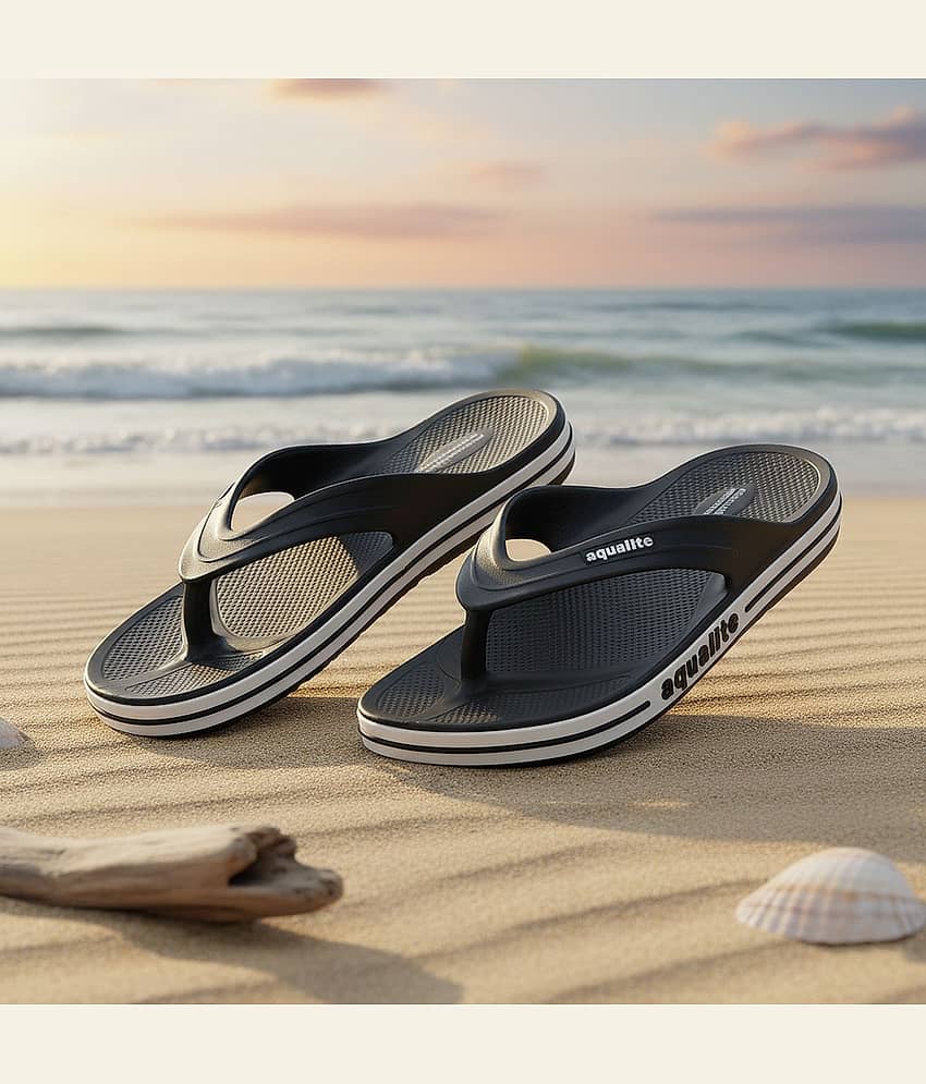 Aqualite Black Men's Thong Flip Flop
