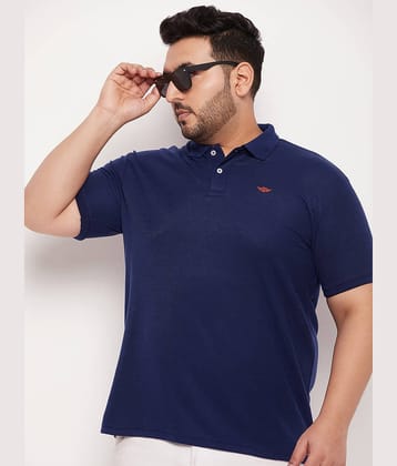 GET GOLF Pack of 1 Cotton Blend Regular Fit Solid Half Sleeves Men's Polo T Shirt ( Navy )