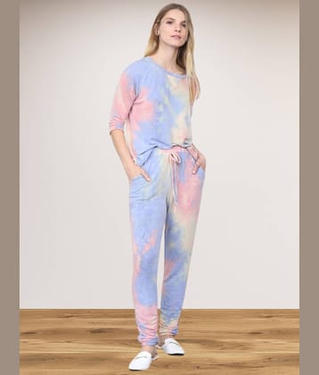 DE TRENDZ Women Printed T-Shirt With Trousers Co-Ord Set ( Multi Color )