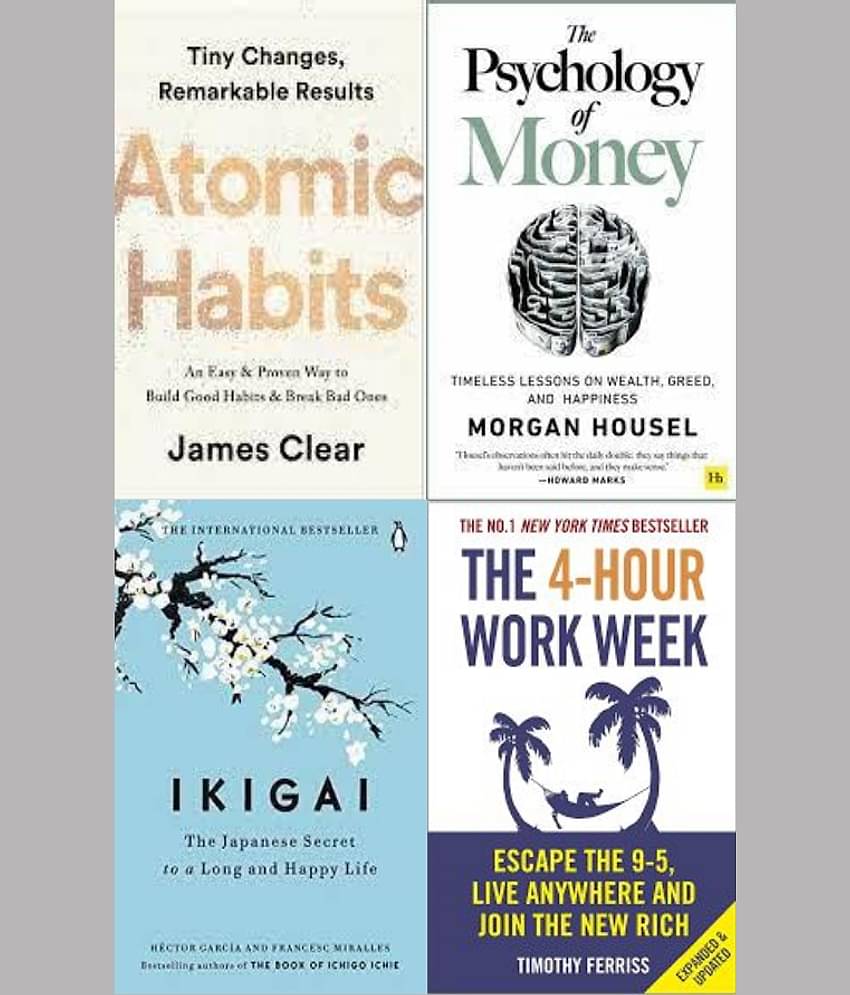 Atomic Habits + The Psychology of Money + Ikigai + The 4-Hour Work Week