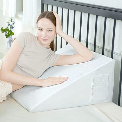 COIRFIT Wedge Back Support Cushion Pillow with Cool Gel Infused Memory Foam (1 Pillow)