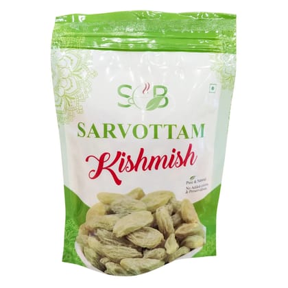 Sarvottam Kismish Long | Premium Long Raisins | Naturally Sweet & Juicy Dry Fruits | Iron & Fiber Rich Healthy Snack