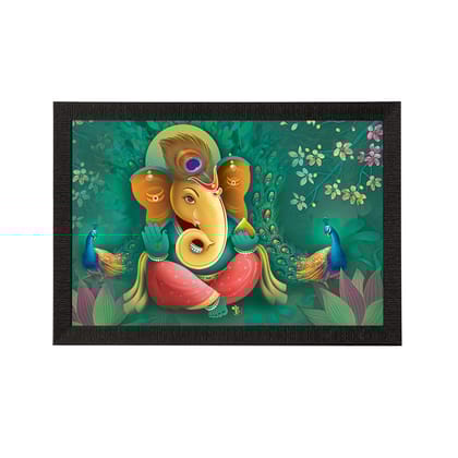 Lord Ganesha Satin Matt Texture UV Art Painting