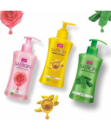 VI-JOHN Saffron Fairness Body Lotion Turmeric , Aoevera & Rose 250ml Pack of 3