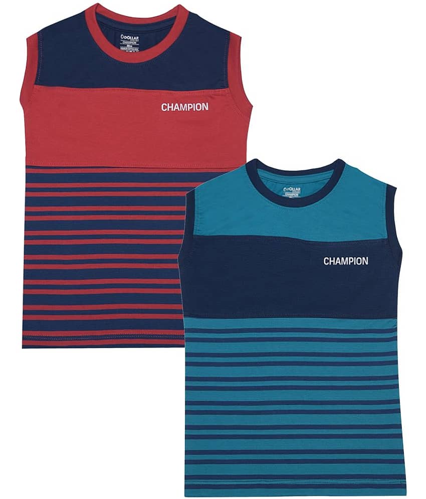Dollar Champion Kidswear Pack of 2 Boys Cotton T-Shirt ( Multicolor )