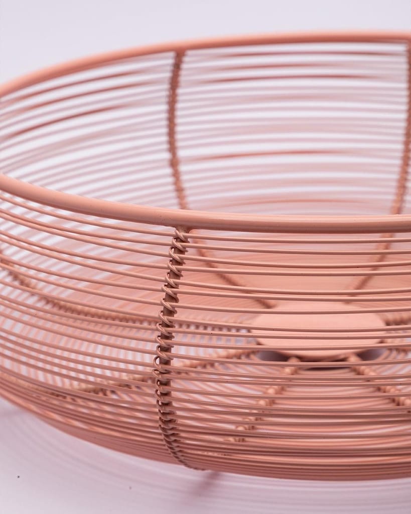 Market99 Metal Wire Countertop Fruit Bowl, Basket Holder Stand, For Home & Kitchen, Peach Colour, Iron