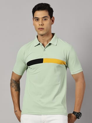 Dry-fit Olive Green Striped Polo