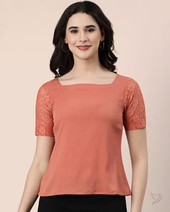 Lace Top - Spanish Rose-L / Spanish Rose