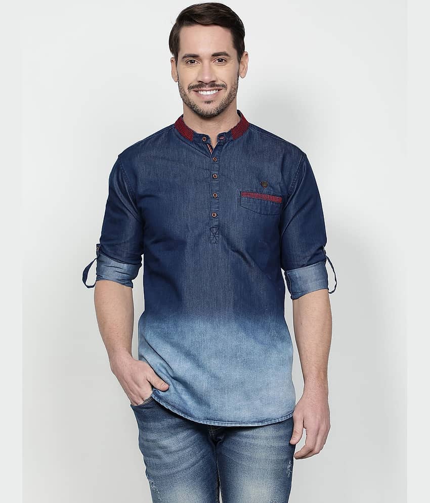 Kuons Avenue - Blue Cotton Men's Regular Kurta ( Pack of 1 )